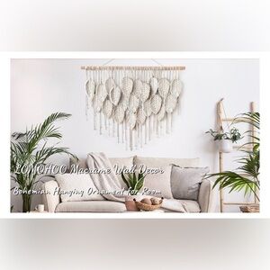 Elegant Cream Macrame Wall Decor Craft Kit (pole not included) NWT